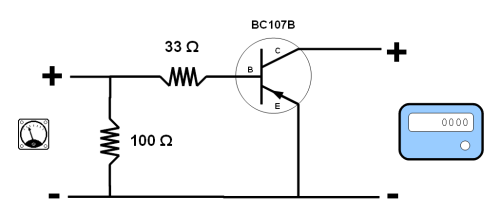 Esquema eléctrico de conexión al podómetro digital